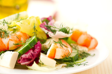 fresh salad with shrimp