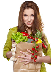 Healthy shopping, Isolated, white background