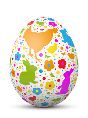 Osterei, Ostern, Blumen, Henne, Häschen, Hase, Küken, 3D, Design