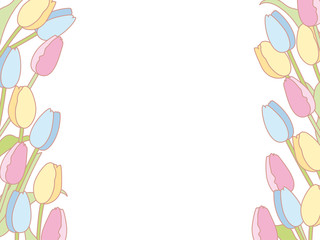 チューリップの花枠＆壁紙