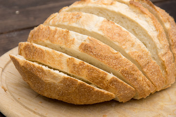 Sliced bread with salt