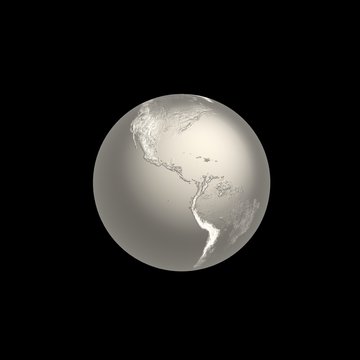 Silver Globe, 3D render.