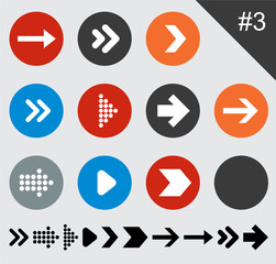 Flat arrow icons.