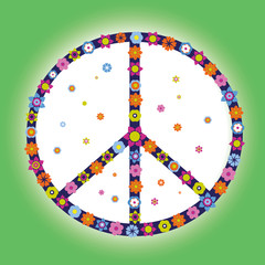 Peace Symbol - Hippie - Flower Power