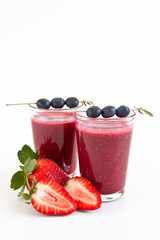 Homemade smoothies with fresh berries