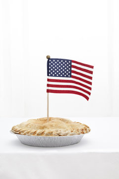 American flag in pie