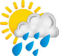 sole nuvola pioggia - icona meteo