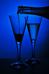 Sektgläser mit Flasche