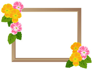 パンジーの花枠＆壁紙