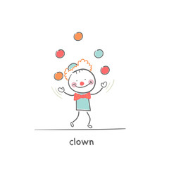 Clown juggling. Illustration.