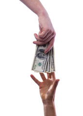 Transfer of cashes from hands in hands