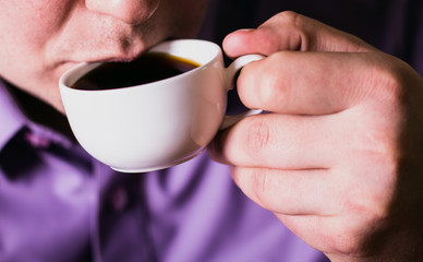 Man drinking coffee