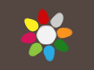 Easter card - flower from colored eggs