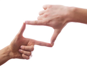 Hand of a man to hold card, mobile phone, tablet PC