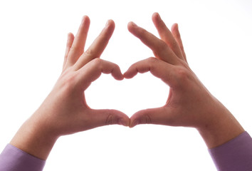Hands in the form of heart