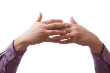 Hands clasped together for a prayer