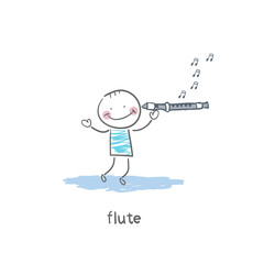 Man plays the flute