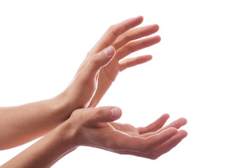 Two hand, keeping safe. 