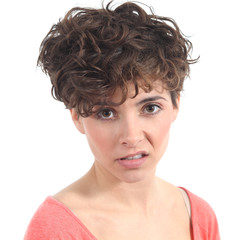 Portrait of a beautiful girl disgusted