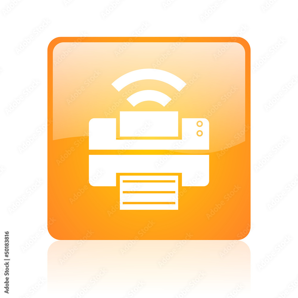 Aufkleber print orange square glossy web icon