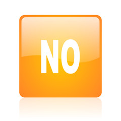 no orange square glossy web icon