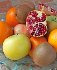 pomegranate on fruits