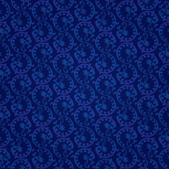 Blue vintage floral seamless pattern