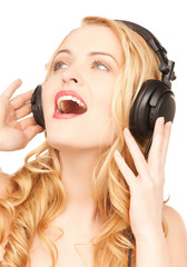 Fototapeta premium woman with headphones