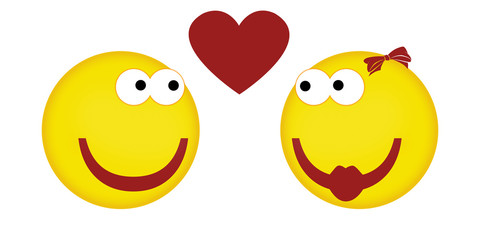 Fototapeta premium Verliebte Smileys