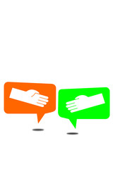 Sprechblasen beim H&auml;ndesch&uuml;tteln