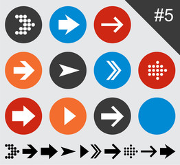 Flat arrow icons.