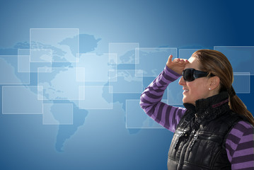 Woman looking to the horizon