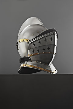 Old-fashioned knight's helmet