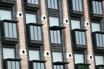 Close-up of office block windows