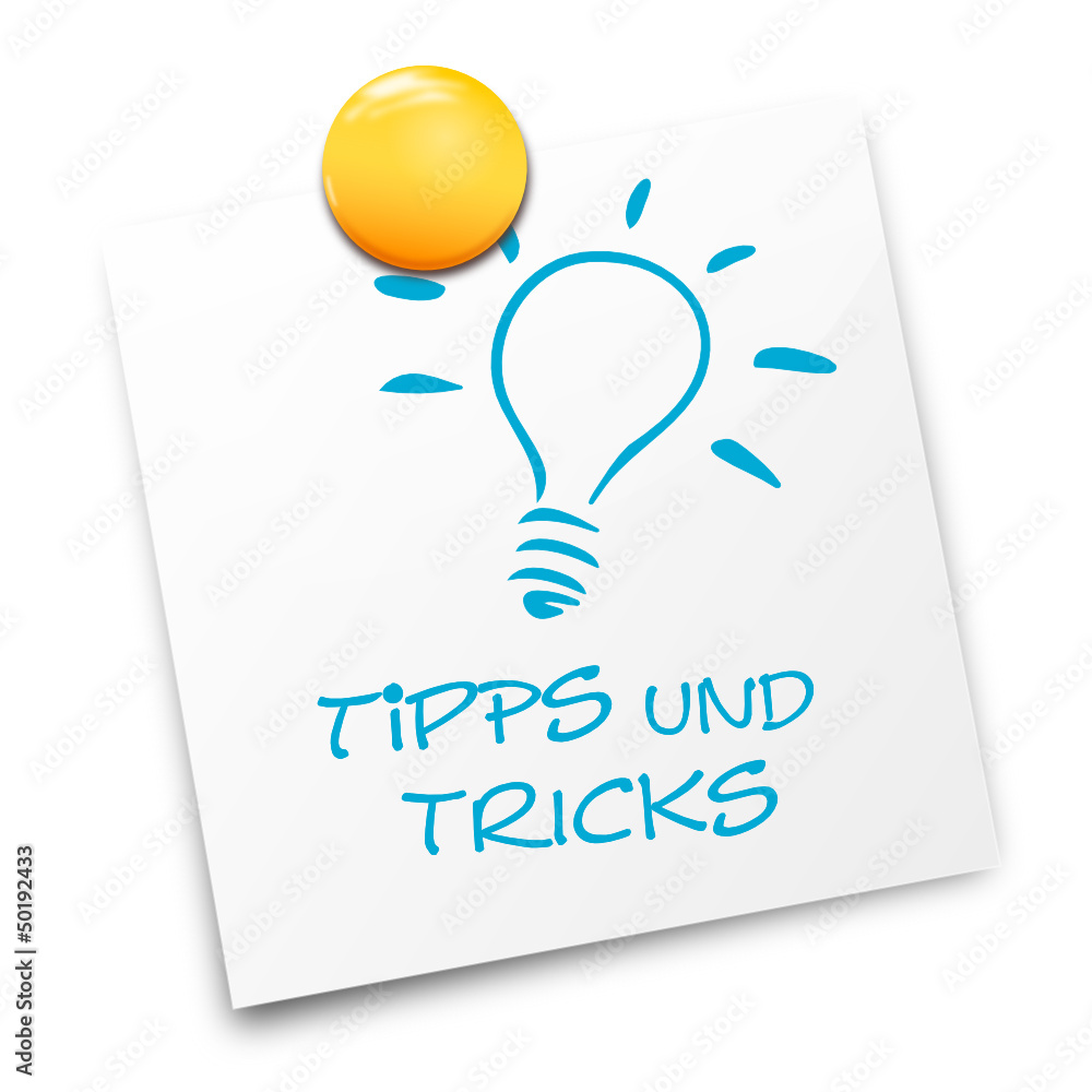 Wall mural Zettel Lampe Tipps und Tricks