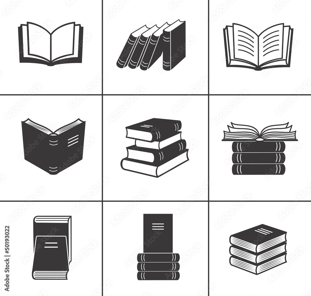 Wall mural Book icons set.