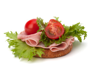 healthy sandwich with vegetable and smoked ham