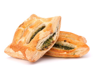 Puff pastry bun isolated on white background.