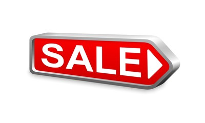 red sale metal arrow button