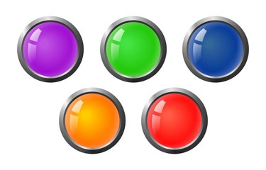 set of color glass buttons
