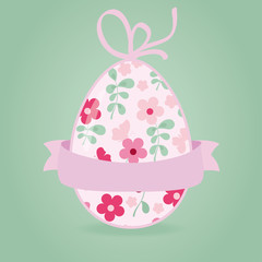 Floral Easter egg background. Cute card for invitation.