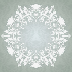 Lace Invitation card with abstract floral background.