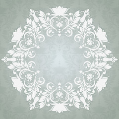 Lace Invitation card with abstract floral background.