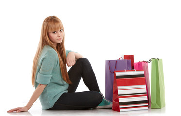 girl with shopping bags