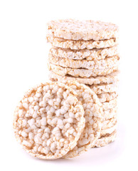 Rice cakes isolated on white background