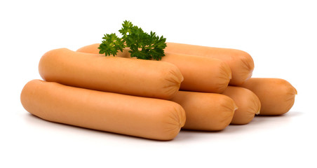 Sausages isolated on white background