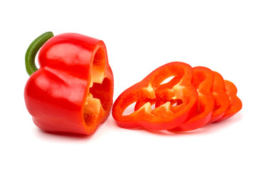 Sweet peppers isolated on white red pepper isolated on white bac