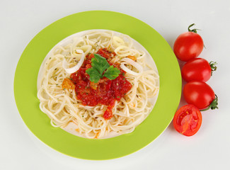 Diet soup with vegetables in pan on wooden table close-up