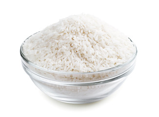 Rice in a glass bowl