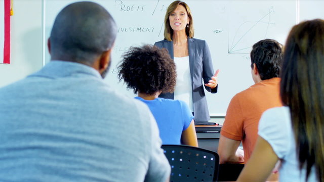 Class Mature Caucasian African American Students
